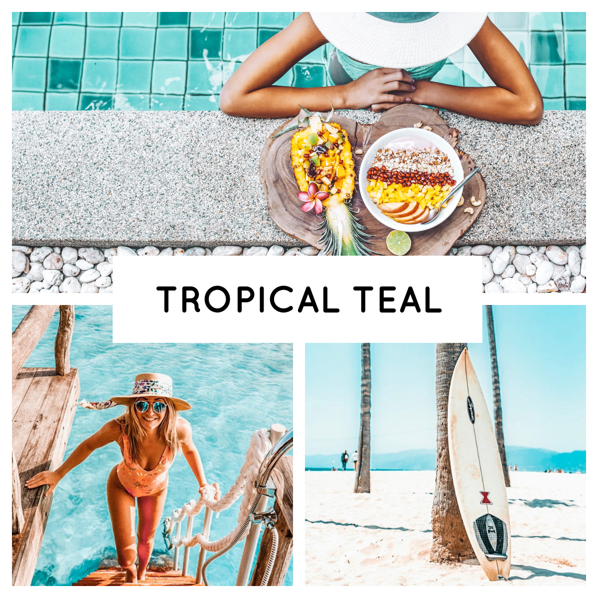 tropical teal collage summer vibes best presets
